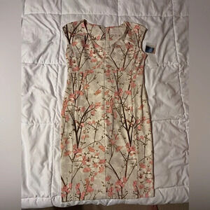 🆕 NWT Disney Hal Rubenstein Floral Stretch Sheath Dress Cap Sleeve Size L